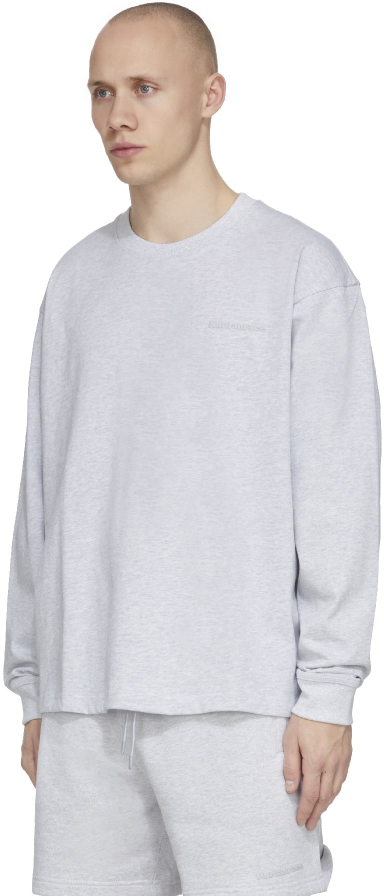 adidas Originals x Pharrell Williams: Grey Pharrell Williams Basics Long Sleeve T-Shirt - 2