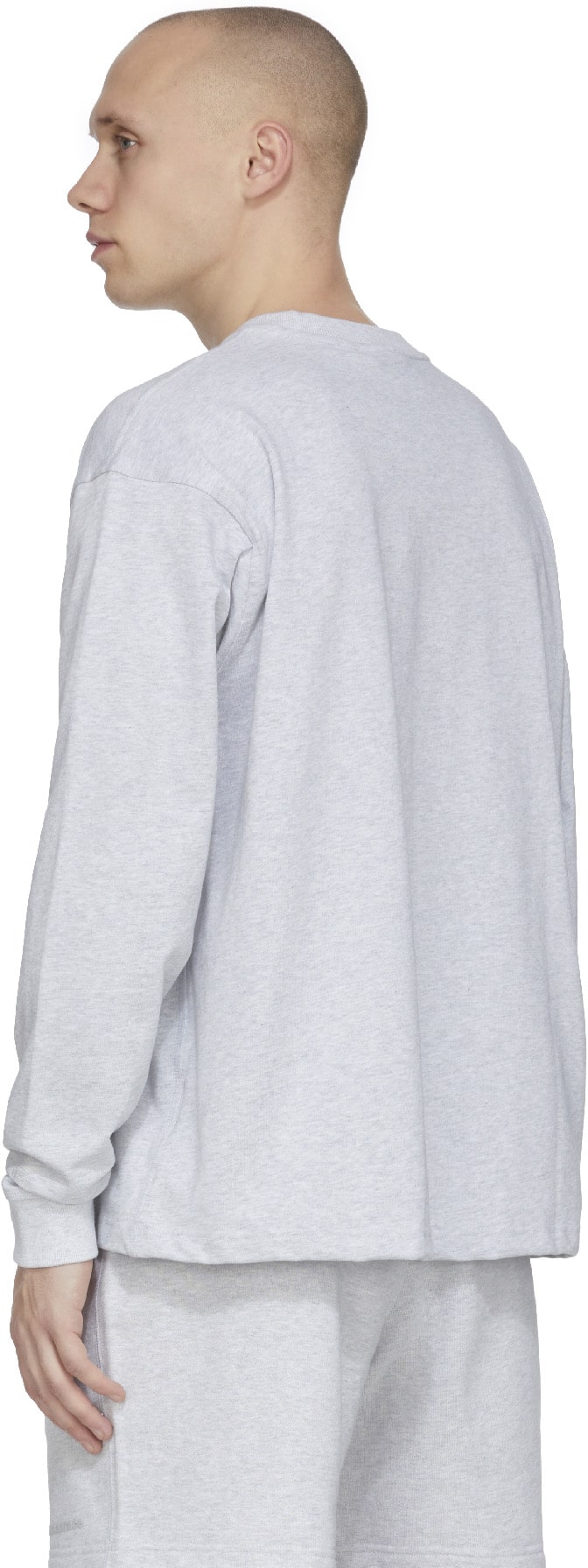 adidas Originals x Pharrell Williams: Grey Pharrell Williams Basics Long Sleeve T-Shirt - 3