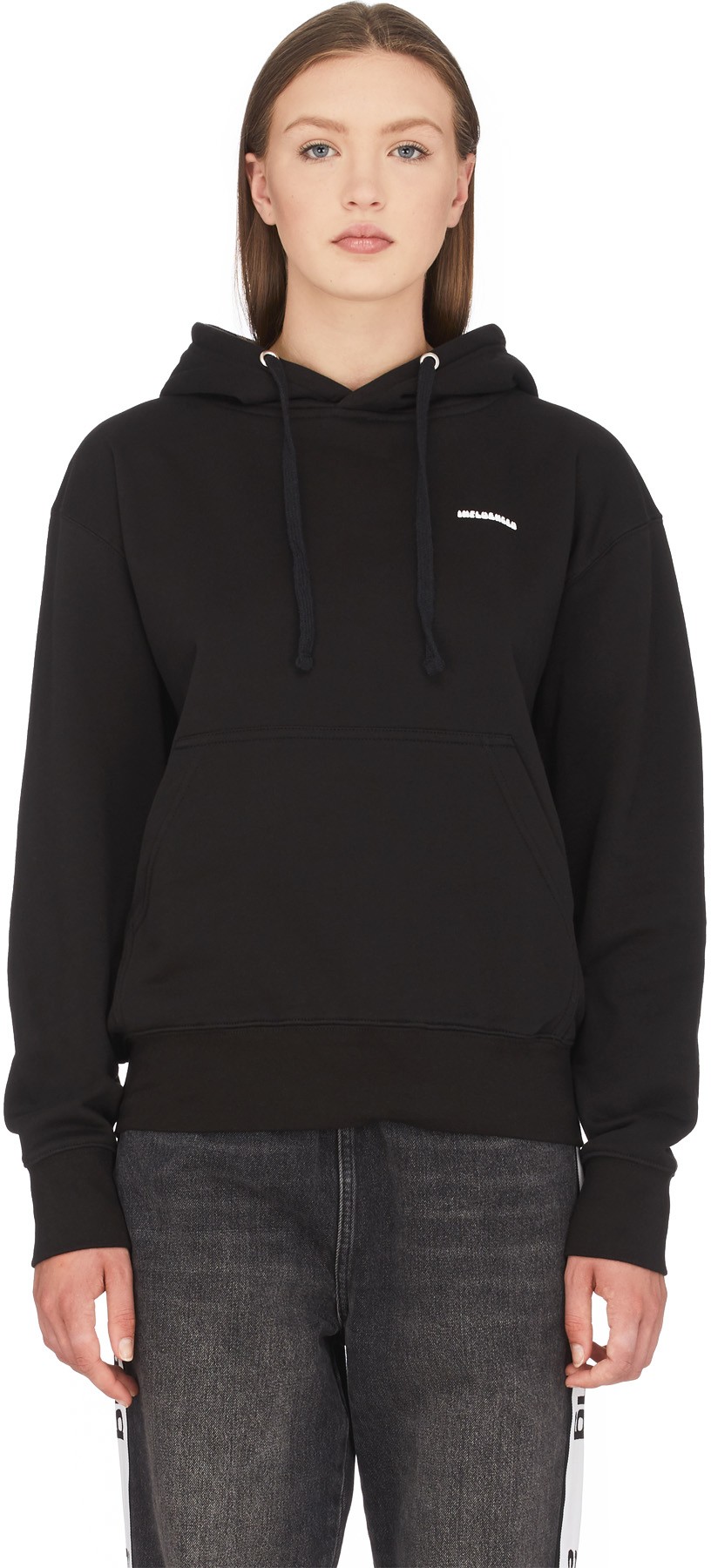 influenceu: Black Flower Logo Hoodie - 1