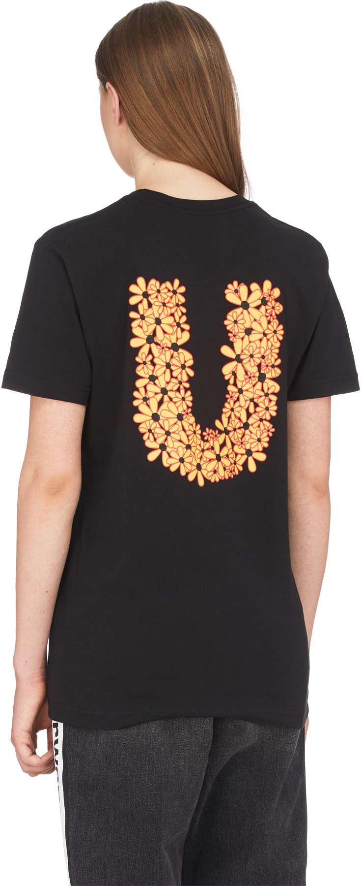 influenceu: Black Flower Logo T-Shirt - 3