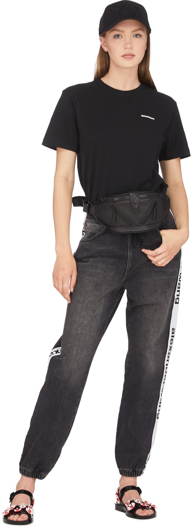 influenceu: Black Flower Logo T-Shirt - 4