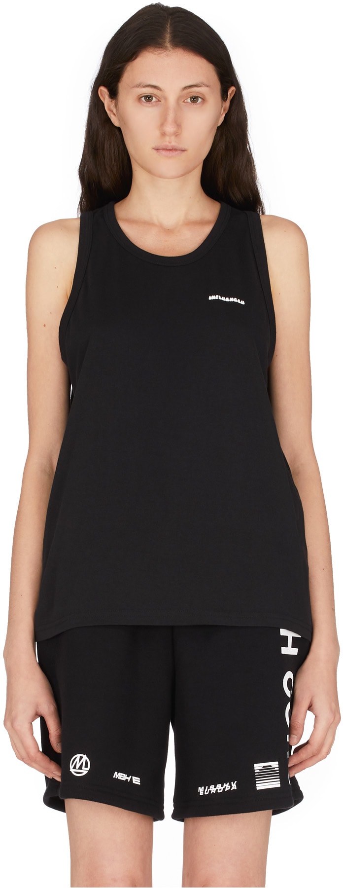 influenceu: Noir Camisole Logo Fleur Noir - 1