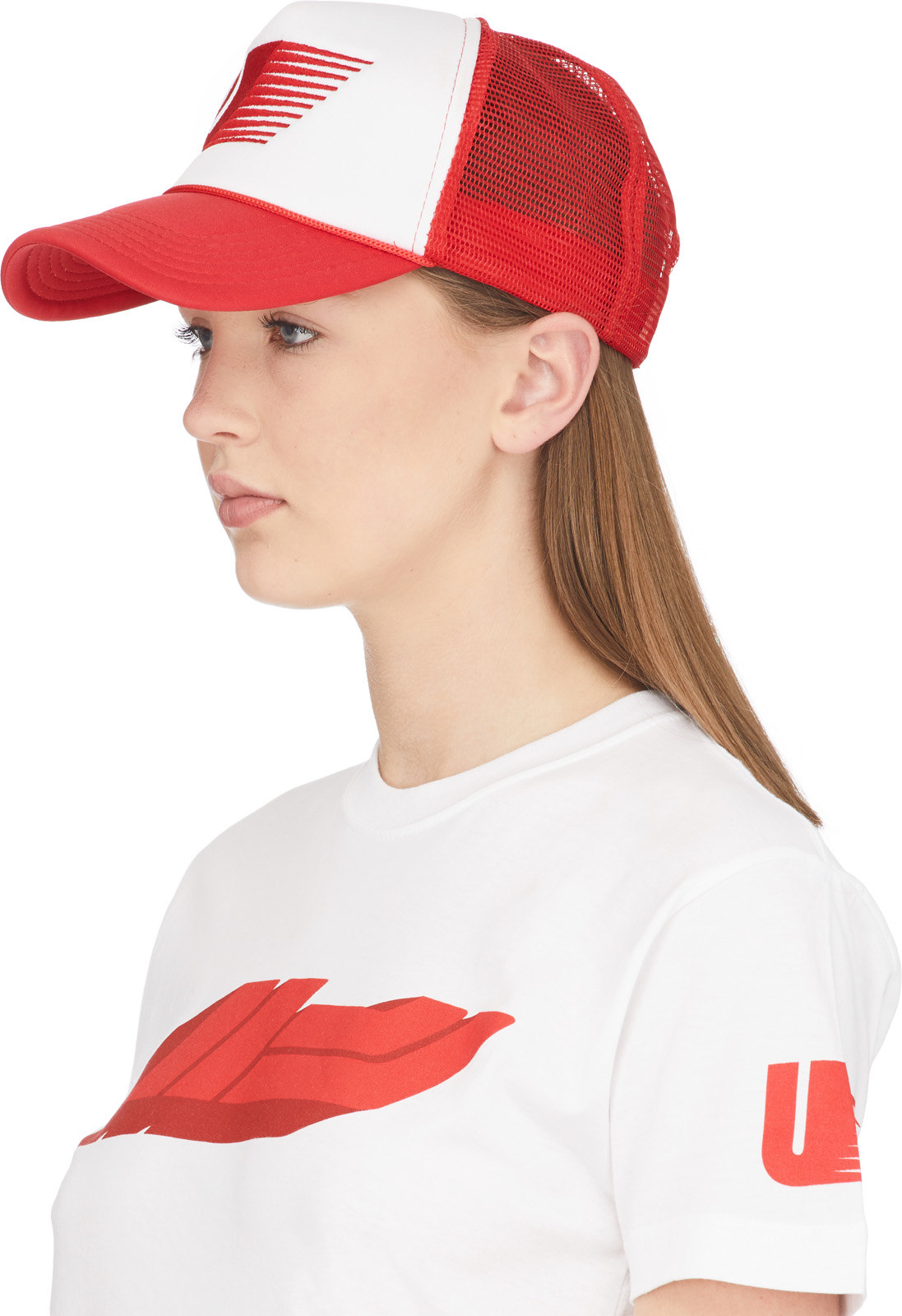 influenceu: Red U Racer Logo Trucker Cap - 2