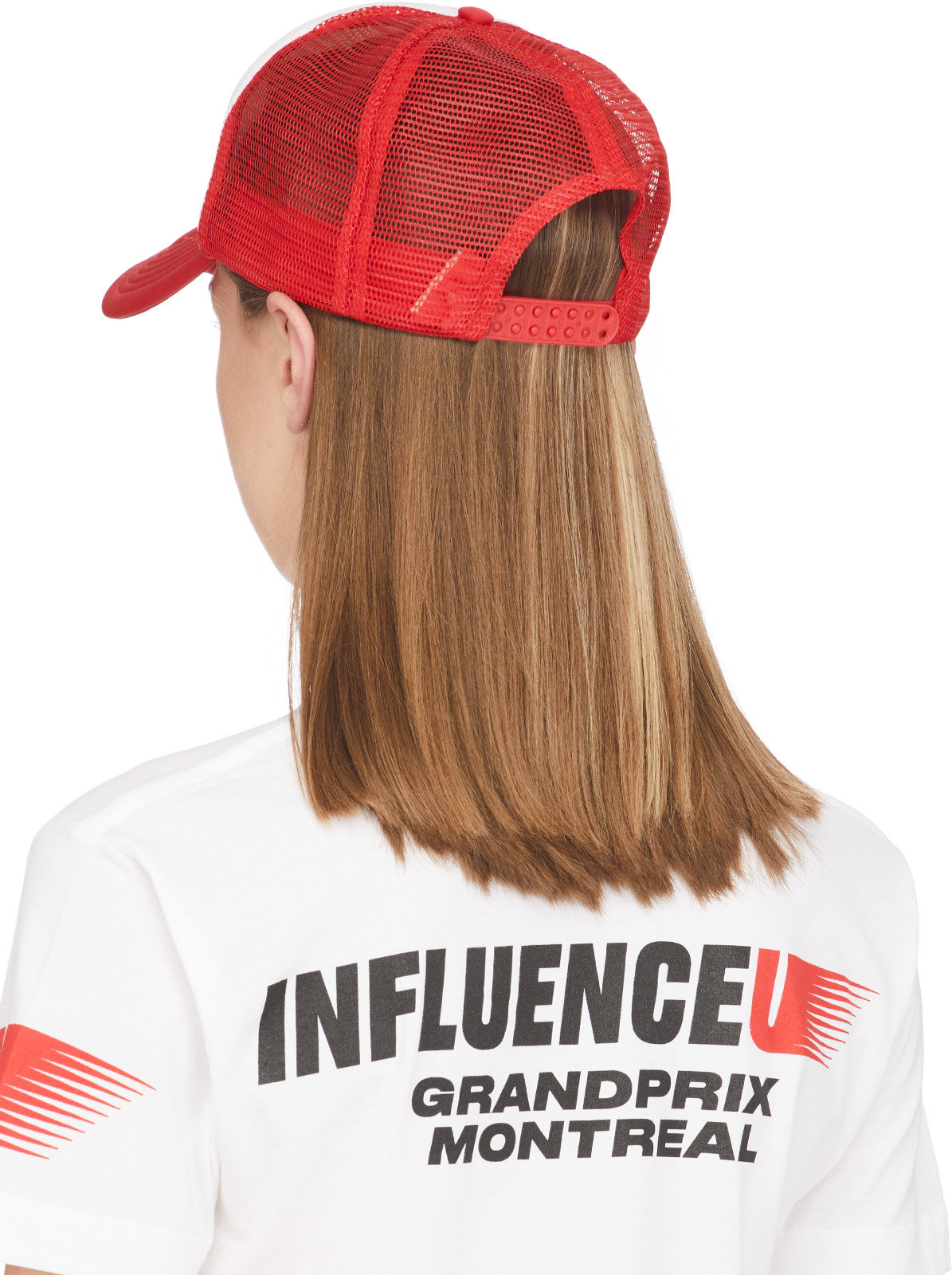 influenceu: Red U Racer Logo Trucker Cap - 3