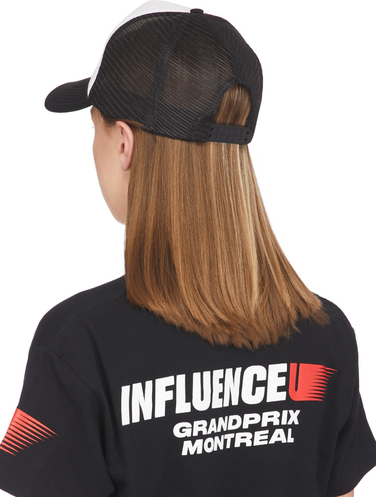 influenceu: Black Grand Prix Logo Trucker Cap - 3