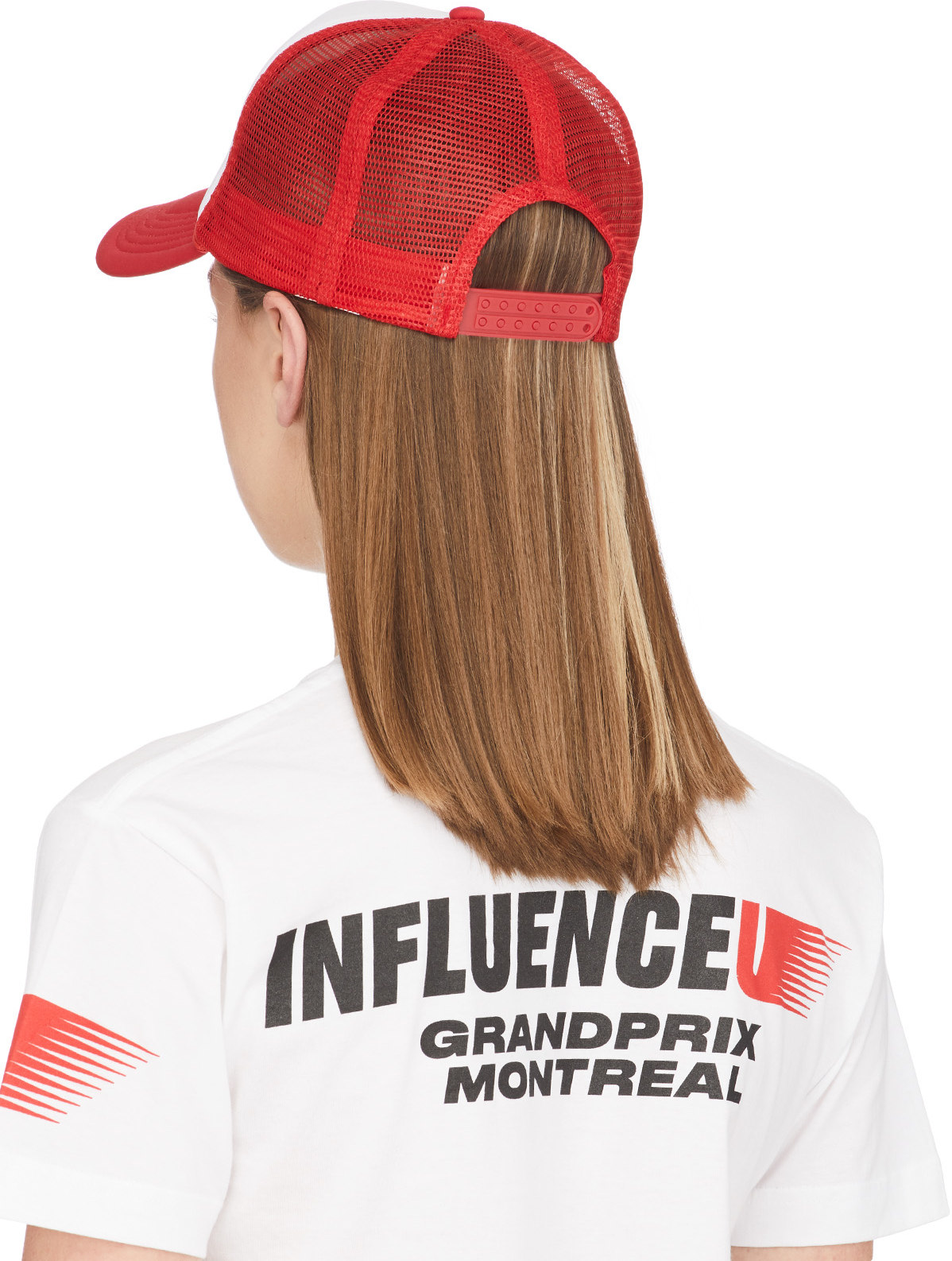 influenceu: Red Grand Prix Logo Trucker Cap - 3