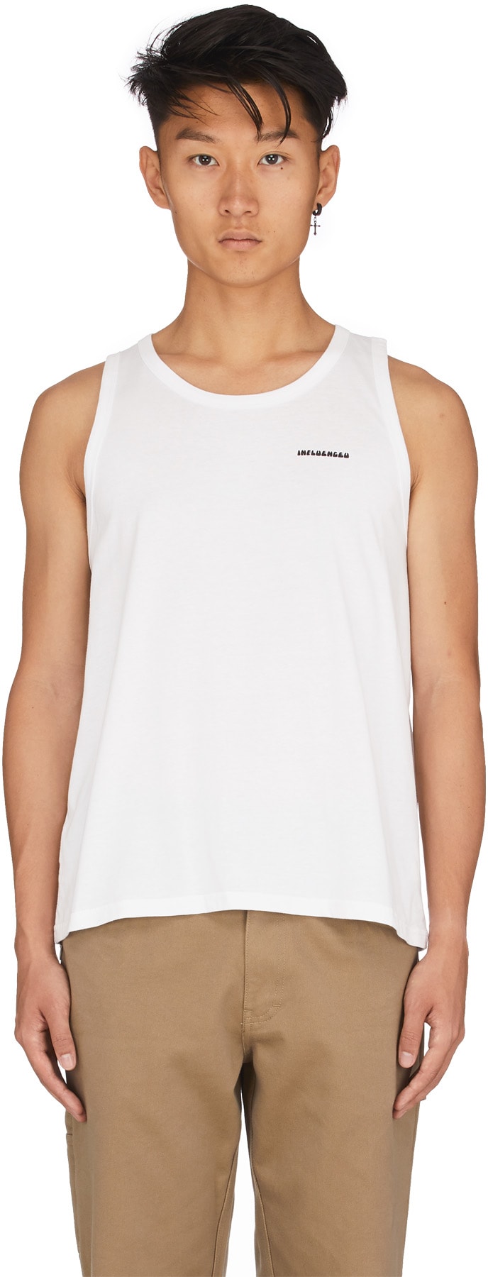 influenceu: White Flower Logo Tank Top - 1