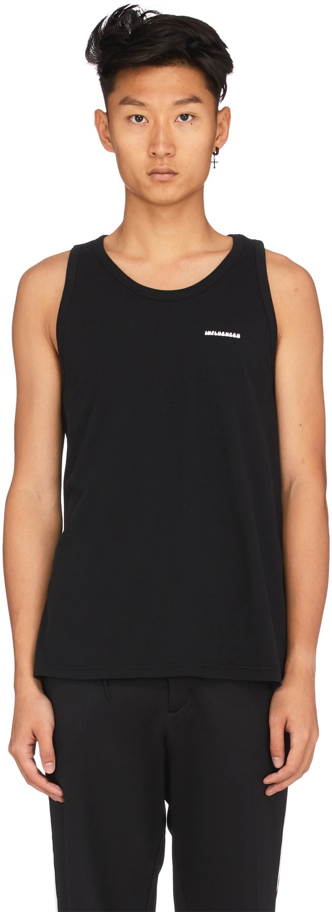 influenceu: Black Flower Logo Tank Top - 1