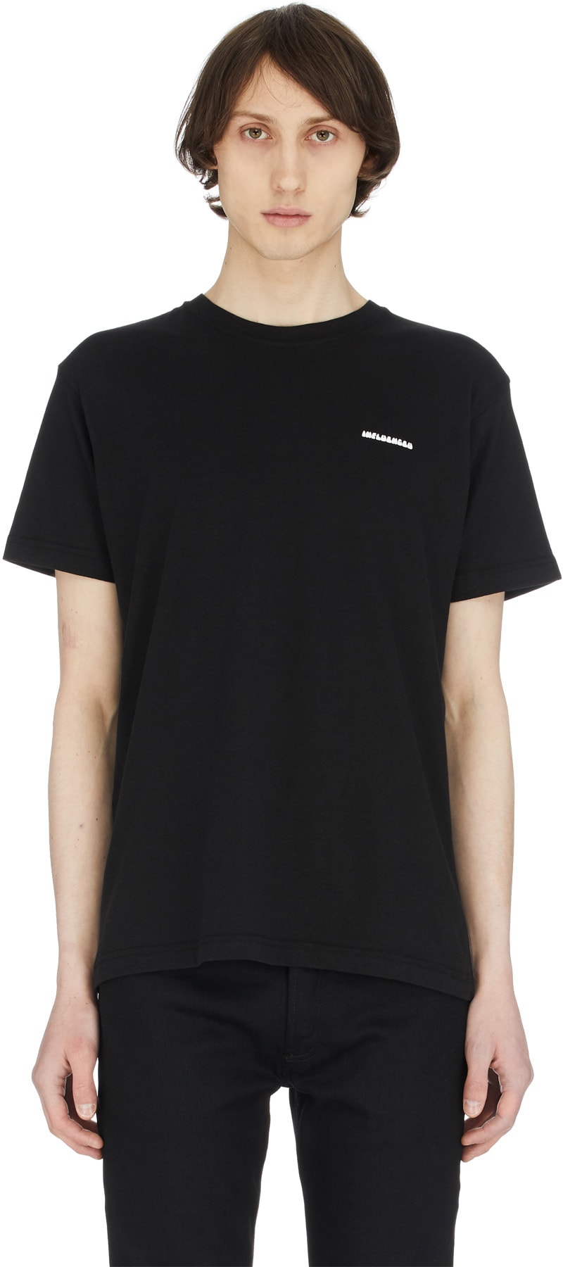 influenceu: Black Flower Logo T-Shirt - 1