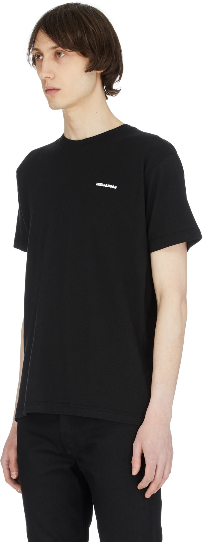 influenceu: Black Flower Logo T-Shirt - 2