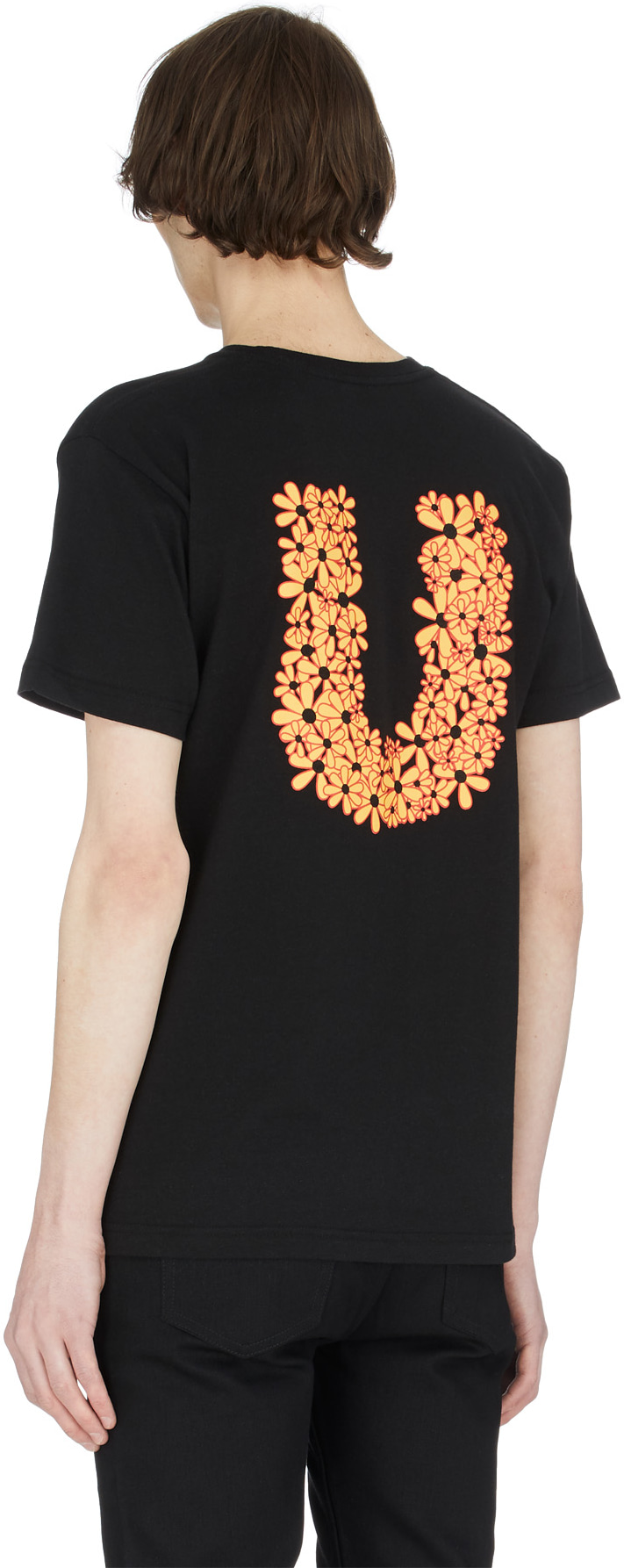 influenceu: Black Flower Logo T-Shirt - 3