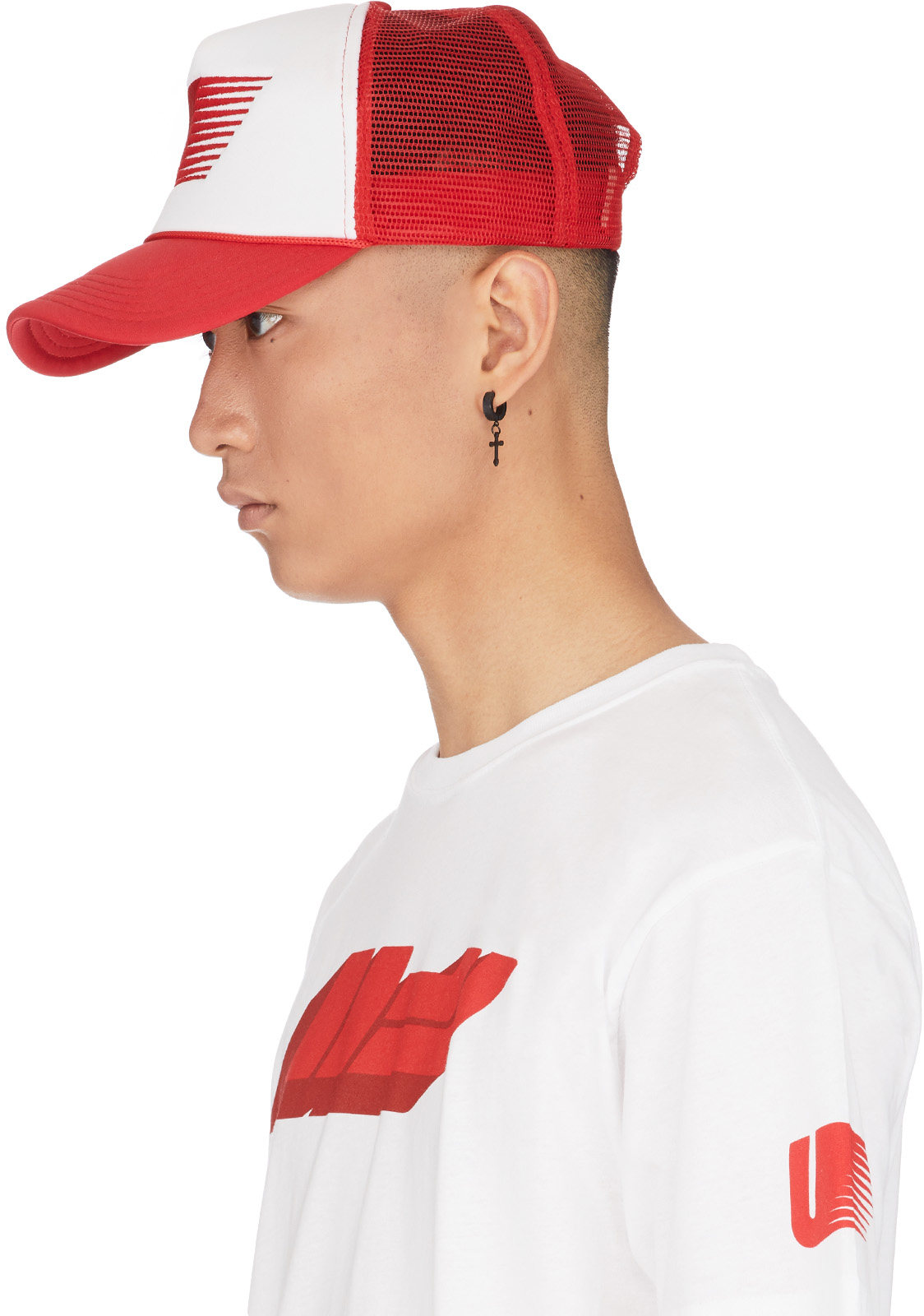 influenceu: Red U Racer Logo Trucker Cap - 2