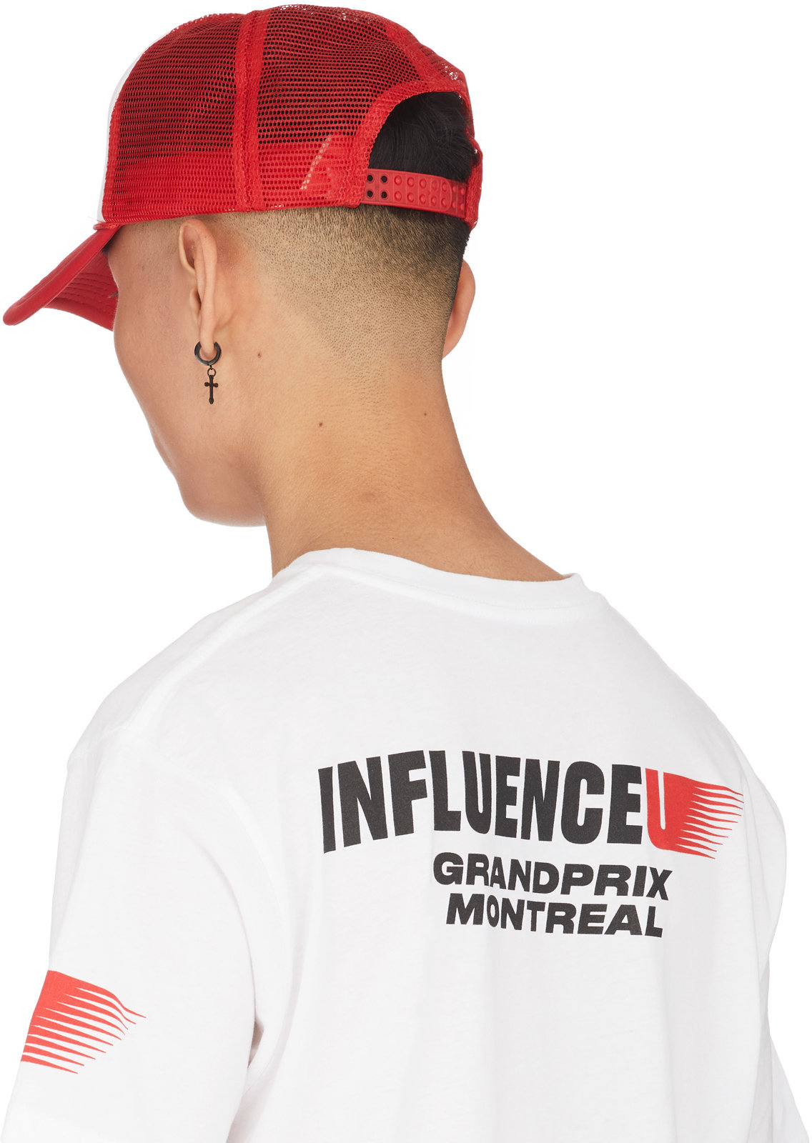 influenceu: Red U Racer Logo Trucker Cap - 3