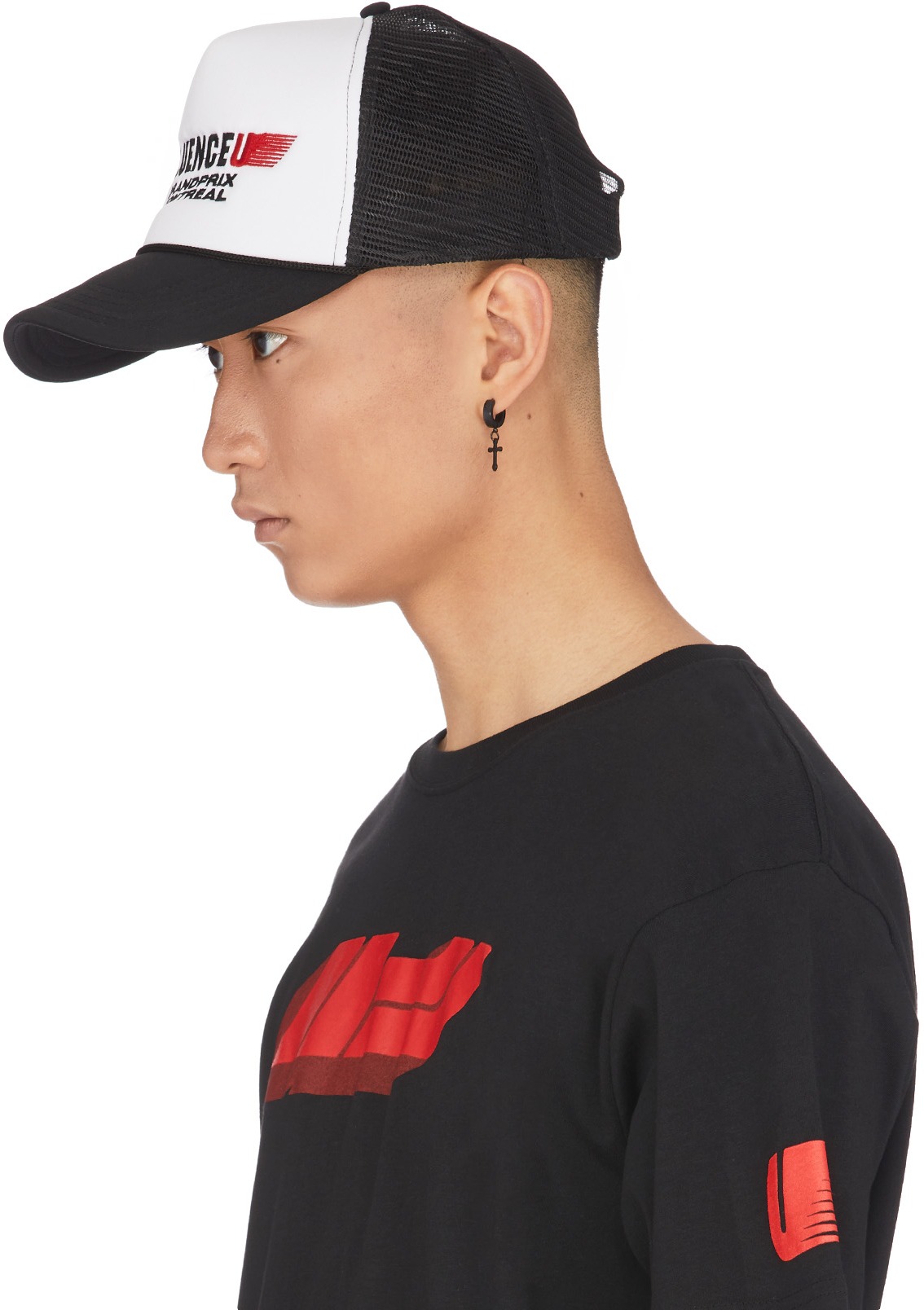 influenceu: Black Grand Prix Logo Trucker Cap - 2