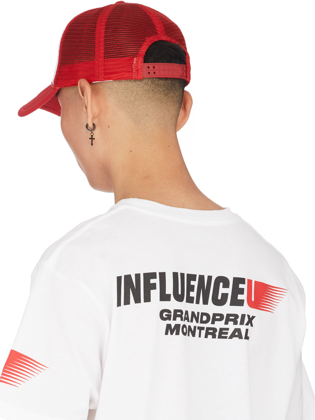 influenceu: Red Grand Prix Logo Trucker Cap - 3