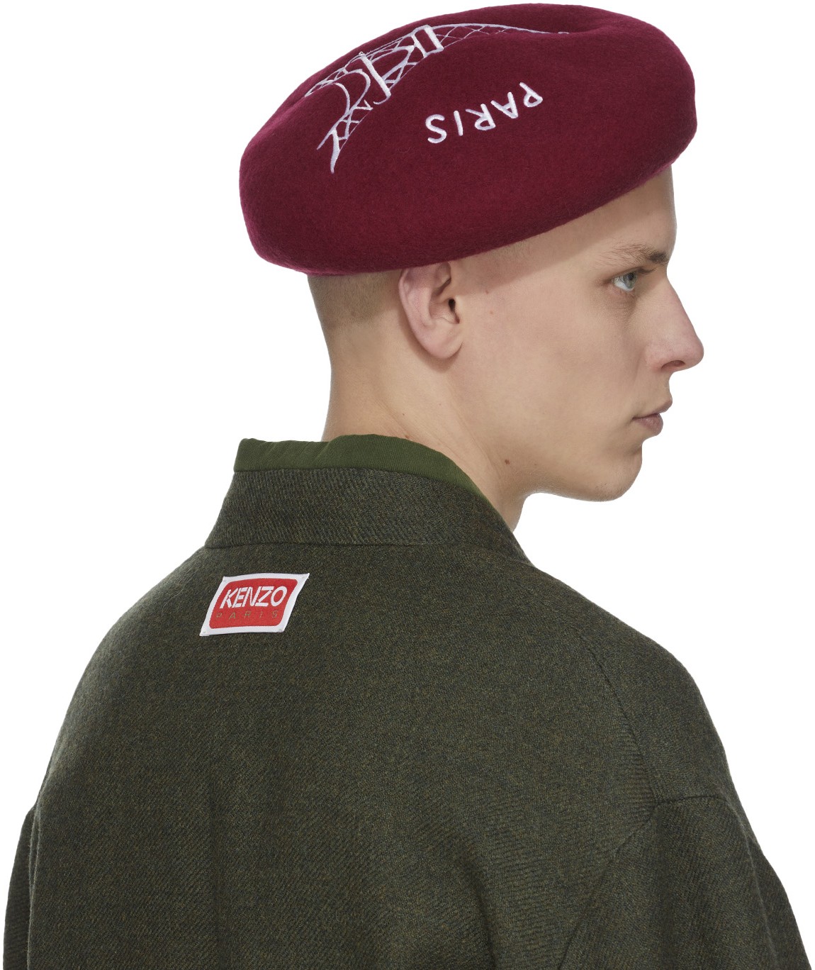 Kenzo: Rouge Béret en Laine 'Souvenir' Rouge - 4