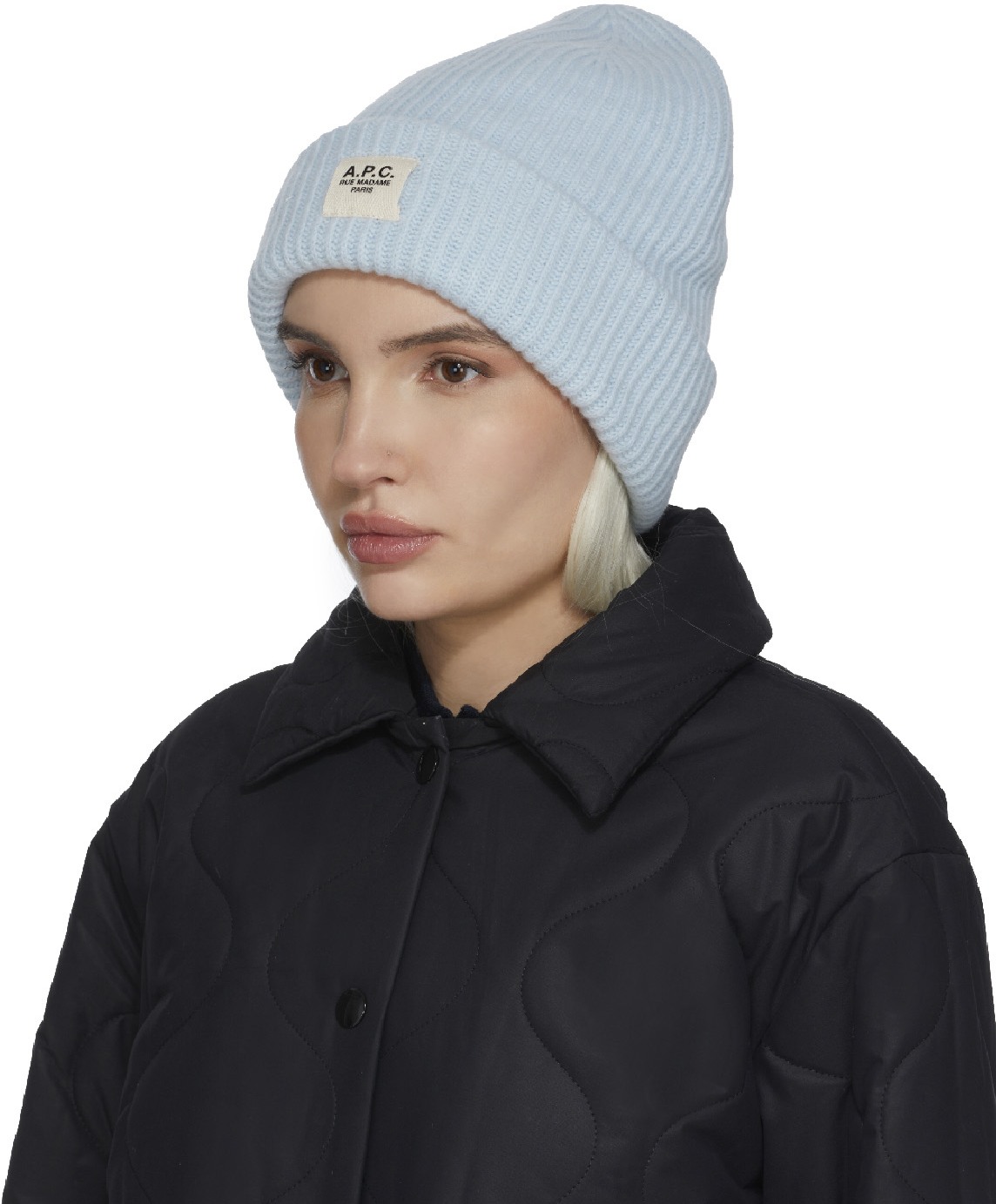 A.P.C.: Bleu Bonnet en Tricot James Bleu - 2