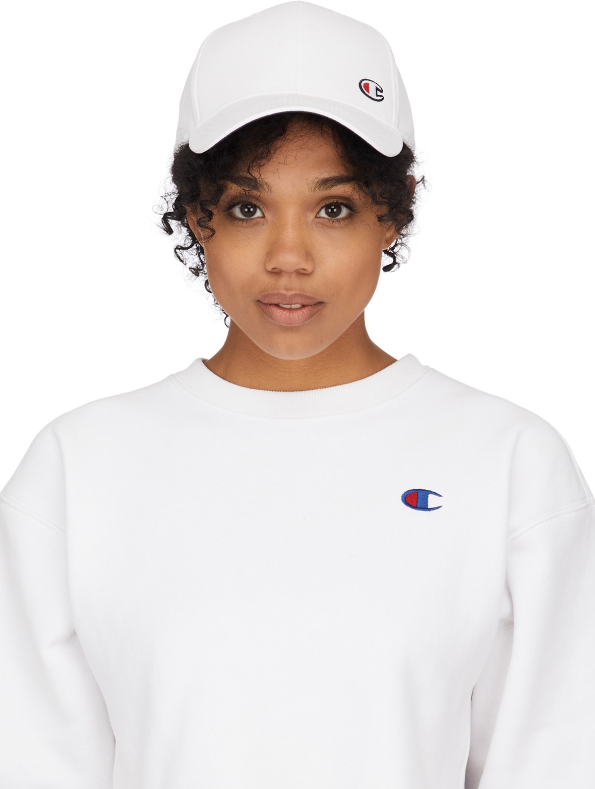Champion: White Classic Twill C Baseball Cap - 1