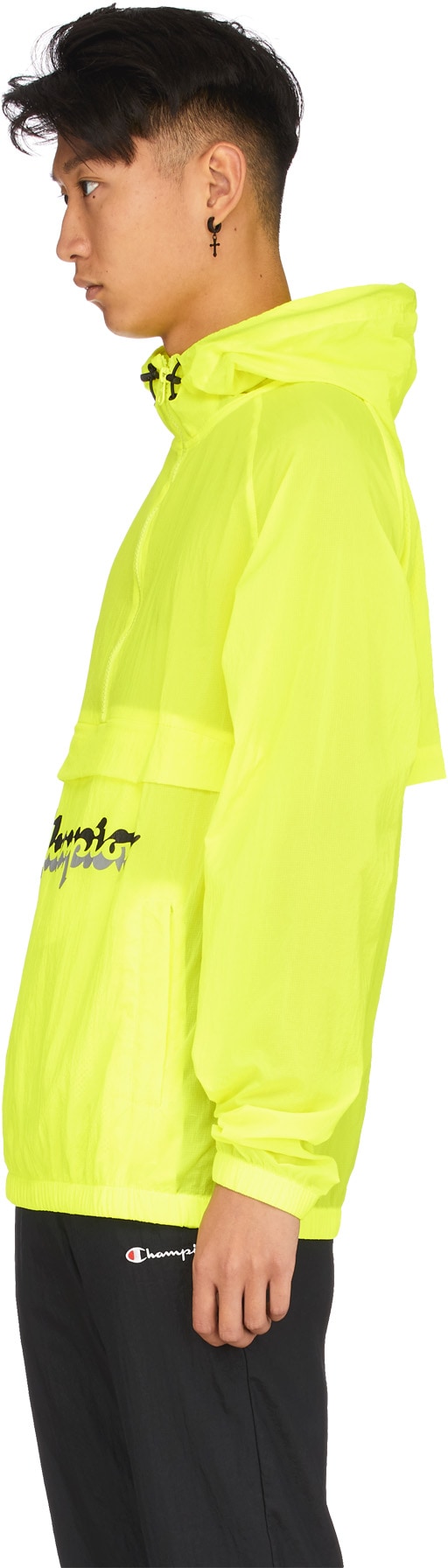 Champion: Green Abstract Shadow Script Anorak - 2