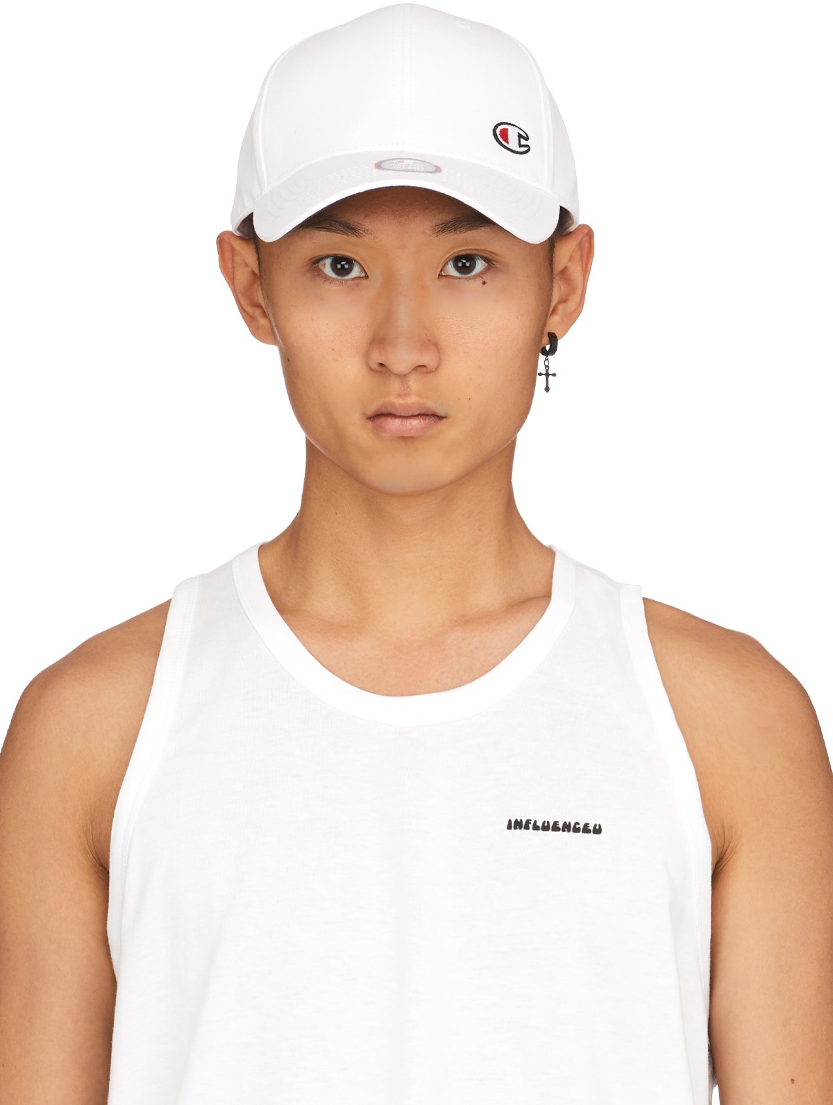 Champion: White Classic Twill C Baseball Cap - 1