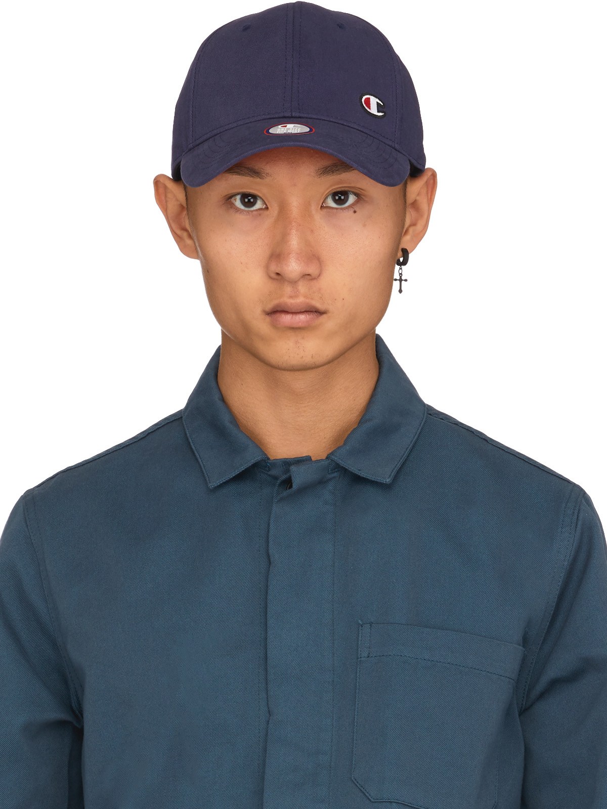 Champion: Blue Classic Twill C Baseball Cap - 1