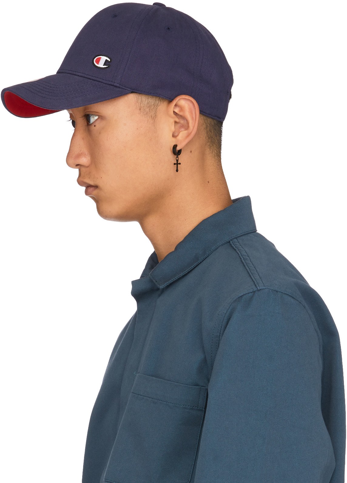 Champion: Bleu Casquette Classique Sergé C Logo Bleu - 2