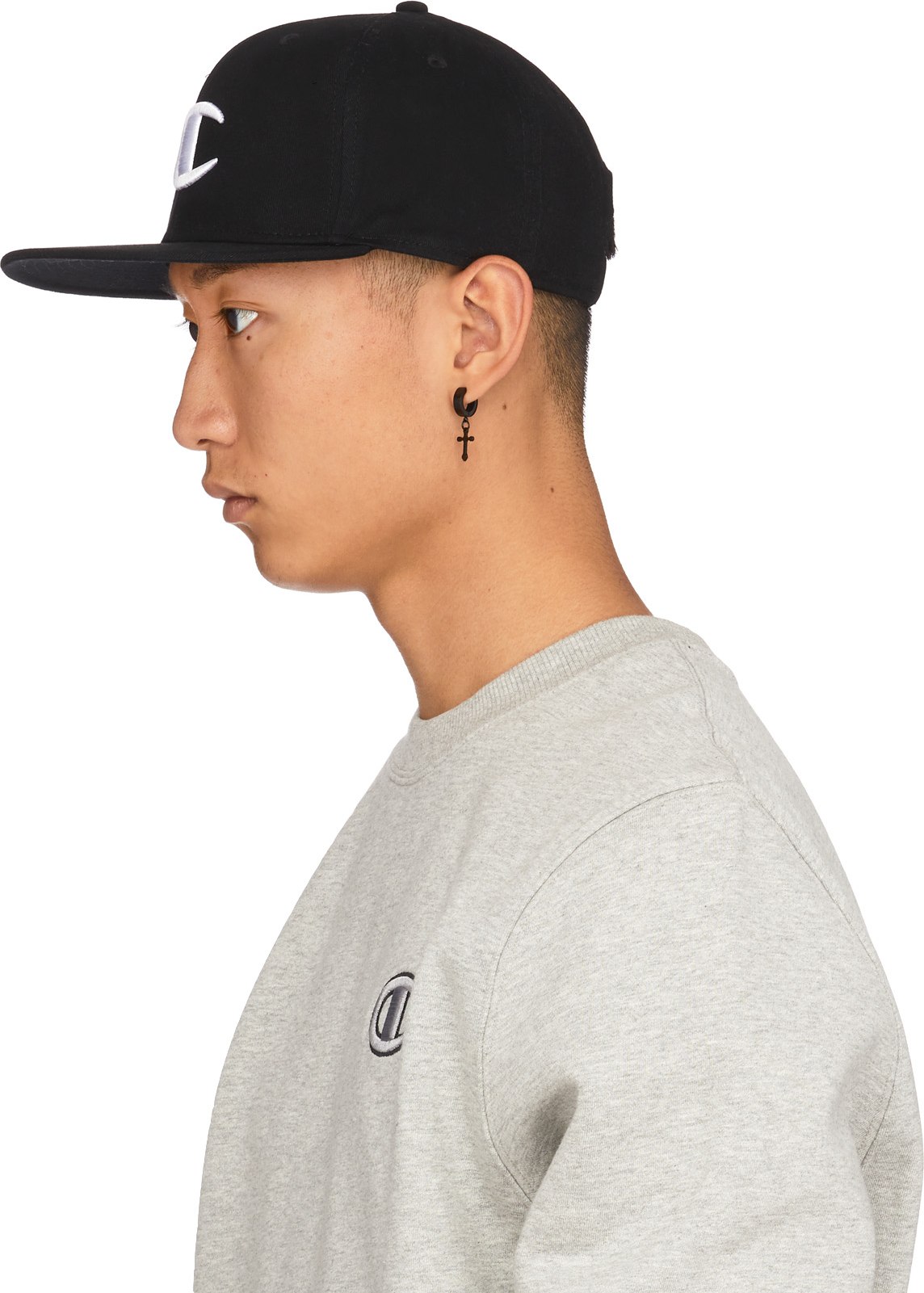 Champion: Black Classic Twill Big C Baseball Cap - 2