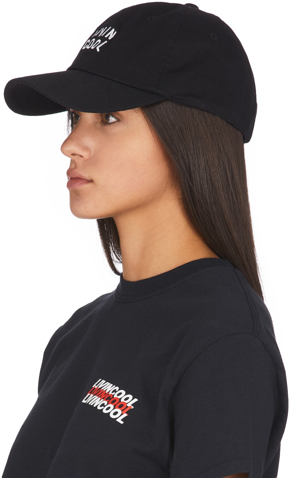 LIVINCOOL: Black Wavy Logo Cap - 2