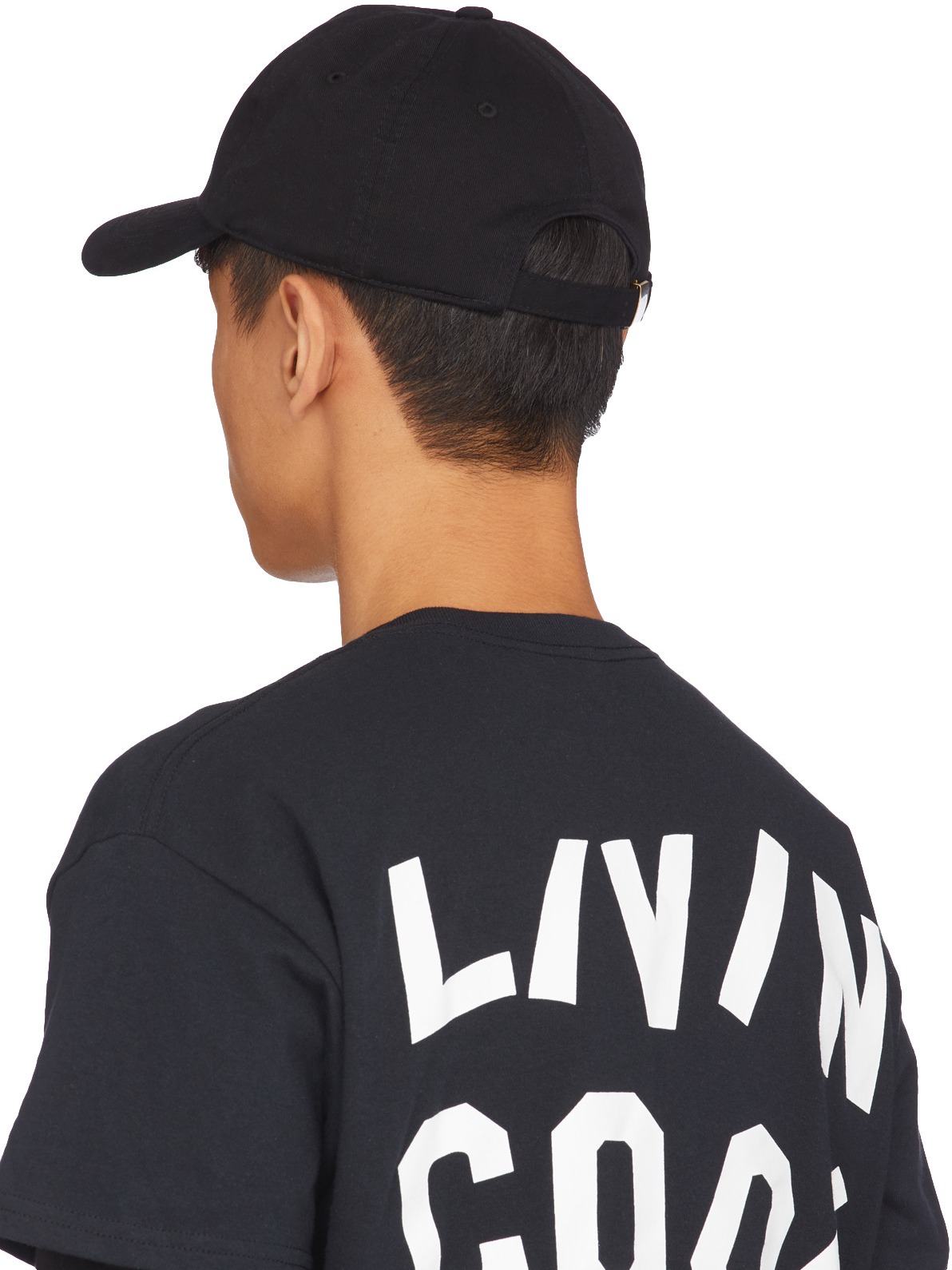 LIVINCOOL: Black Wavy Logo Cap - 3