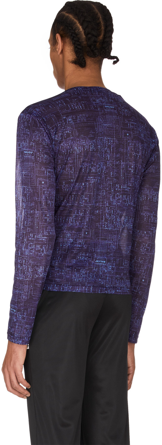 Malice Studios: Bleu Digital Long Sleeve T-Shirt Bleu - 3