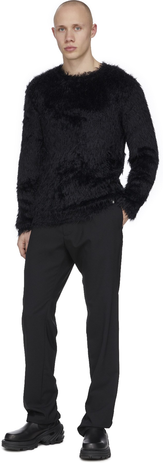 1017 ALYX 9SM: Black Feathered Crewneck Sweater - 4