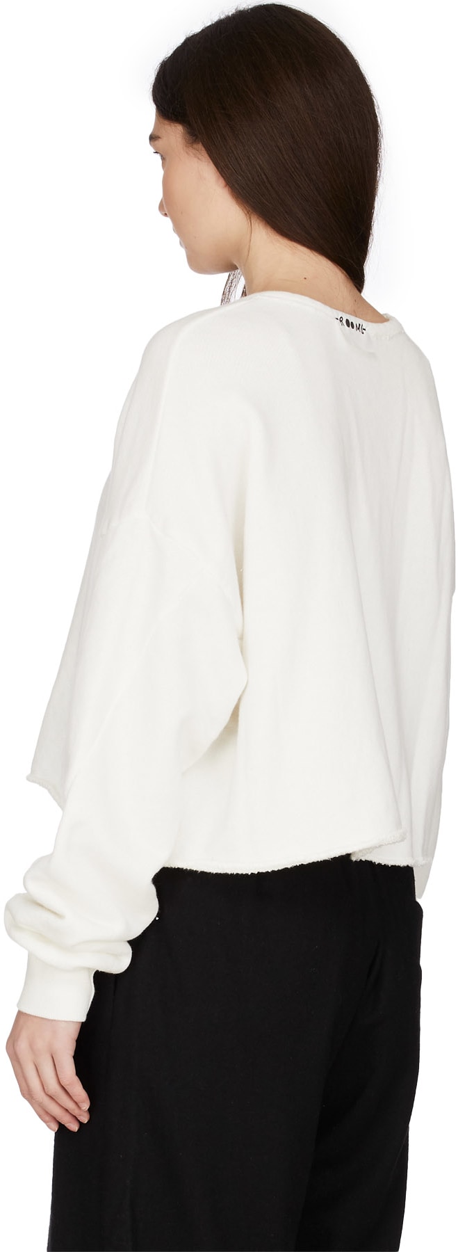 Rooms by Lost & Found: White Zip Pocket Crop Sweater - 2
