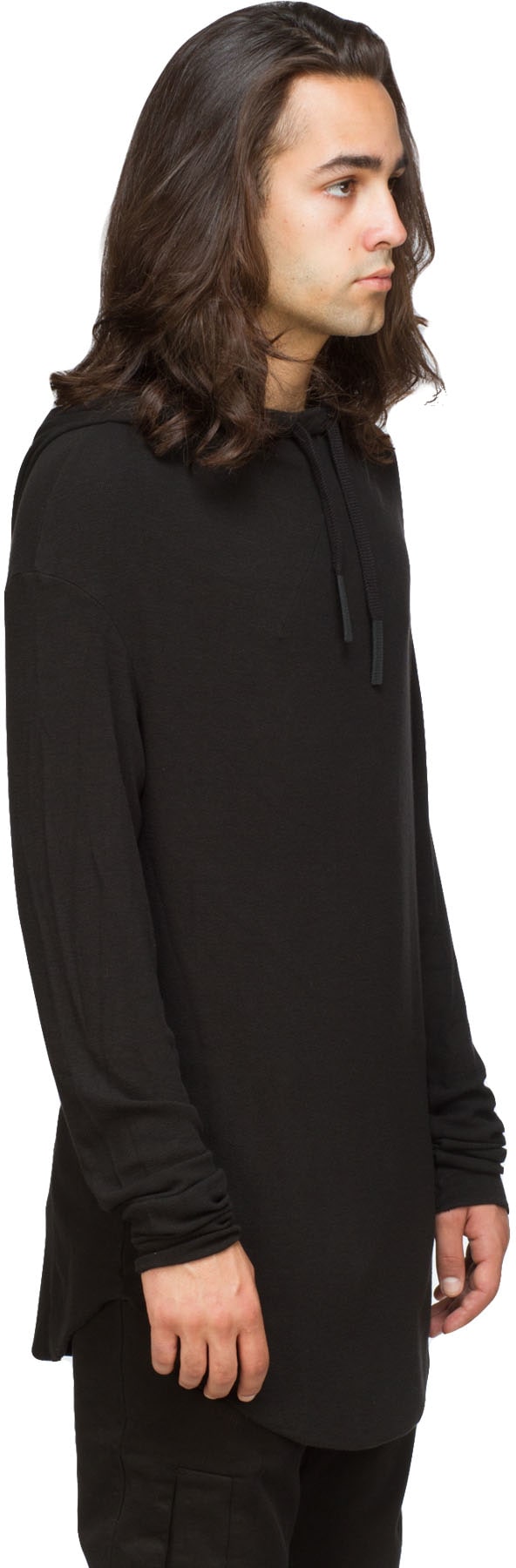 Lost & Found: Black Hooded Long Sleeve Top - 2