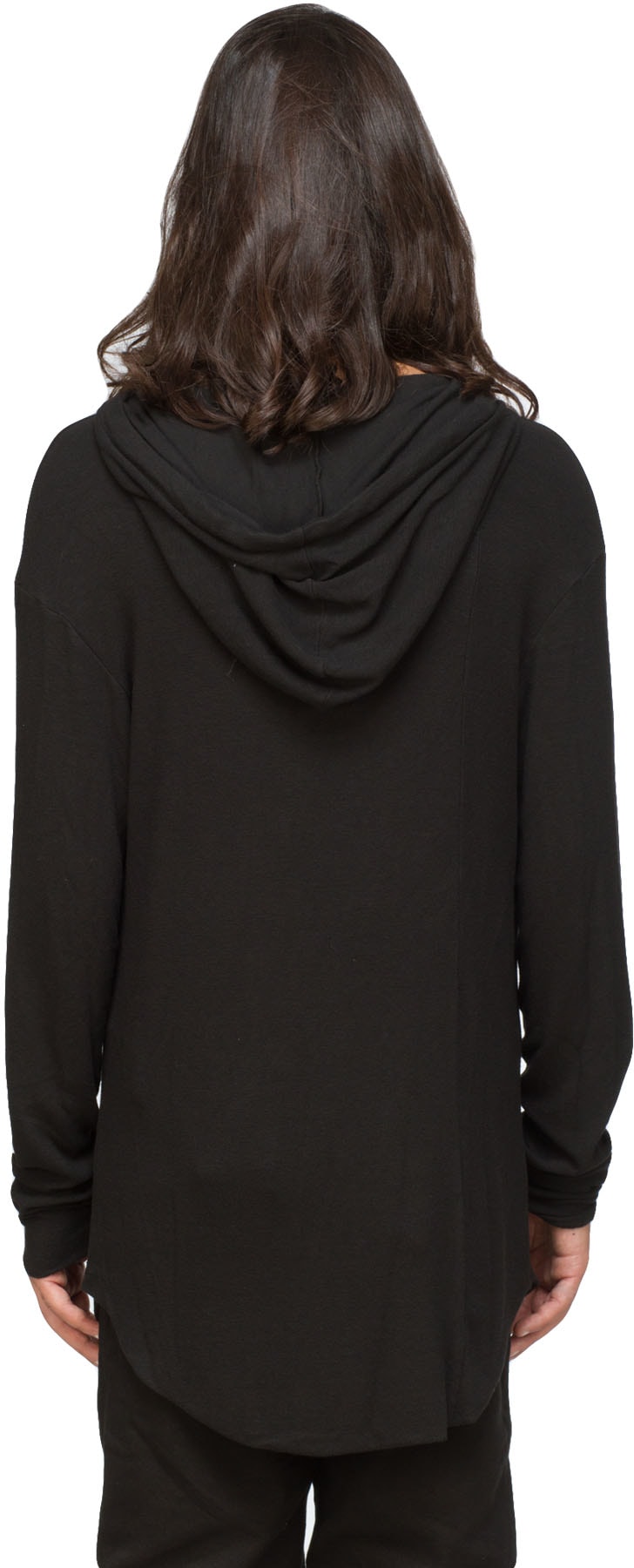 Lost & Found: Black Hooded Long Sleeve Top - 3