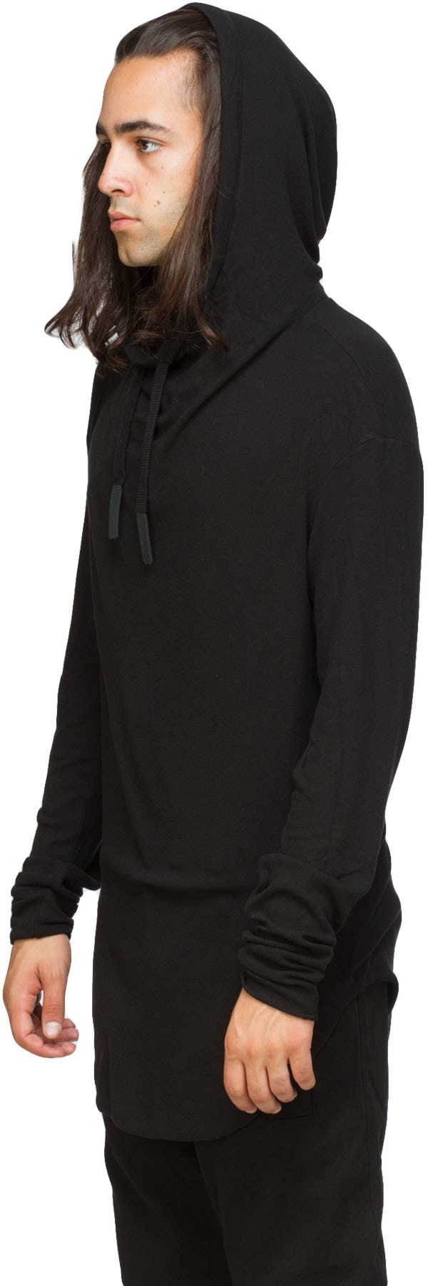 Lost & Found: Black Hooded Long Sleeve Top - 5
