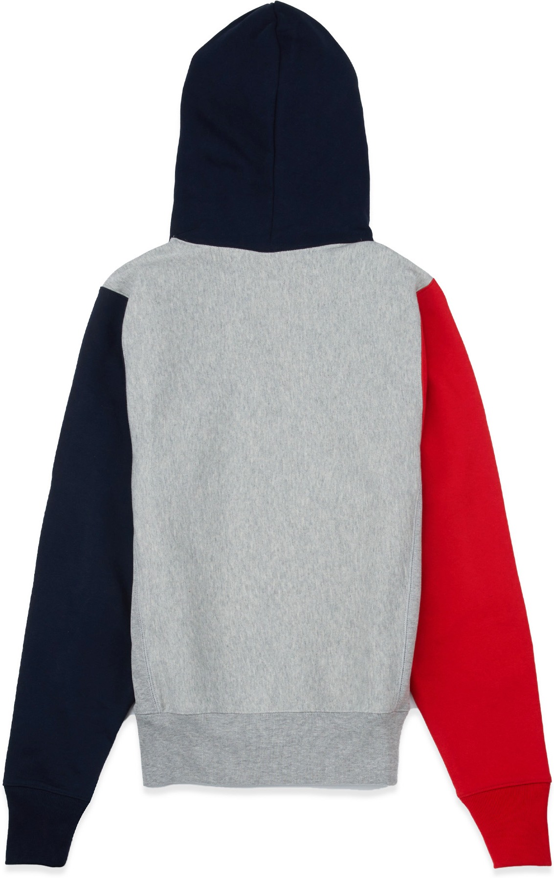 Champion: Grey Reverse Weave Colorblock Hoodie - 2