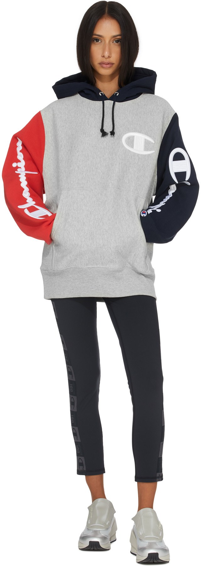 Champion: Gris Veste à Capuche Tissage Inversé Gris - 4