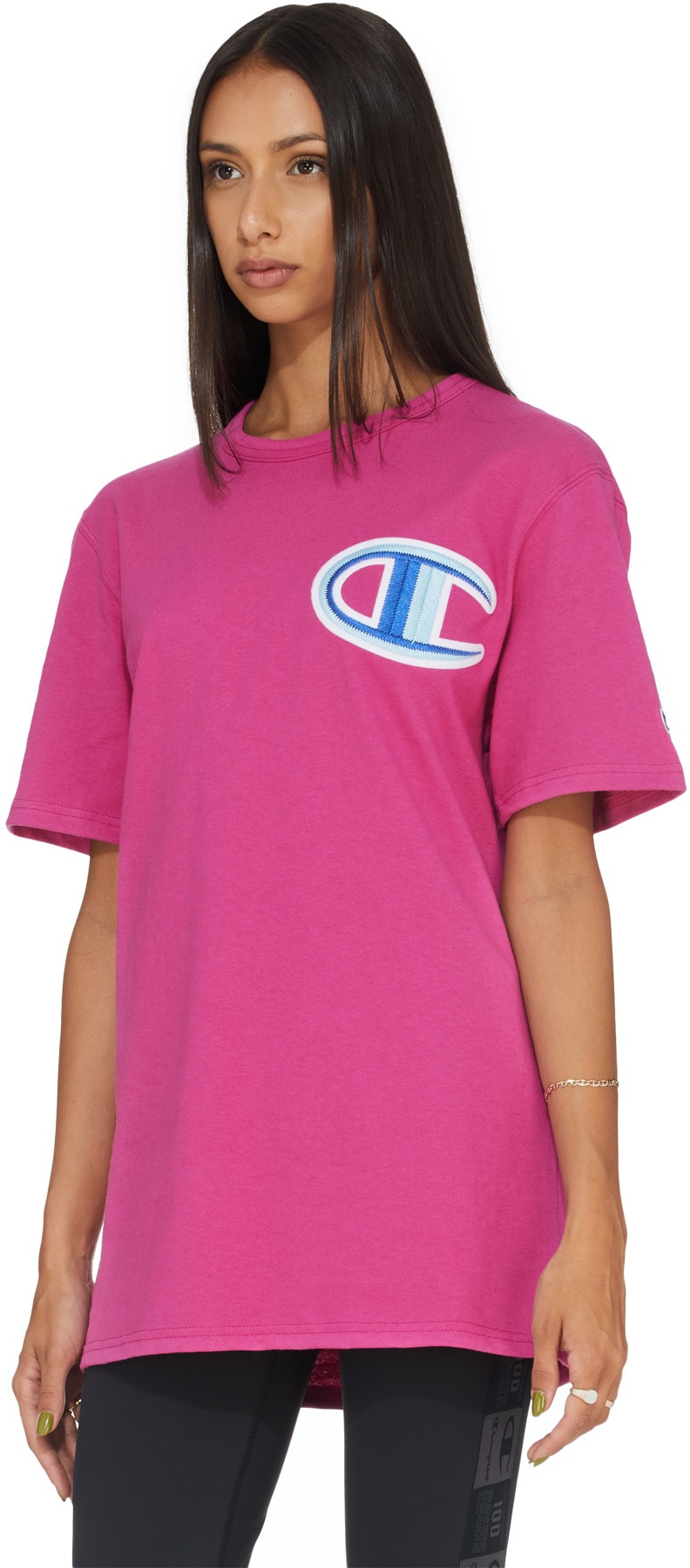 Champion: Pink Heritage Floss Stitch C T-Shirt - 3