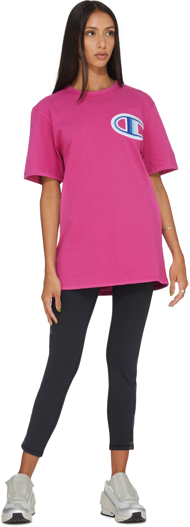 Champion: Pink Heritage Floss Stitch C T-Shirt - 4