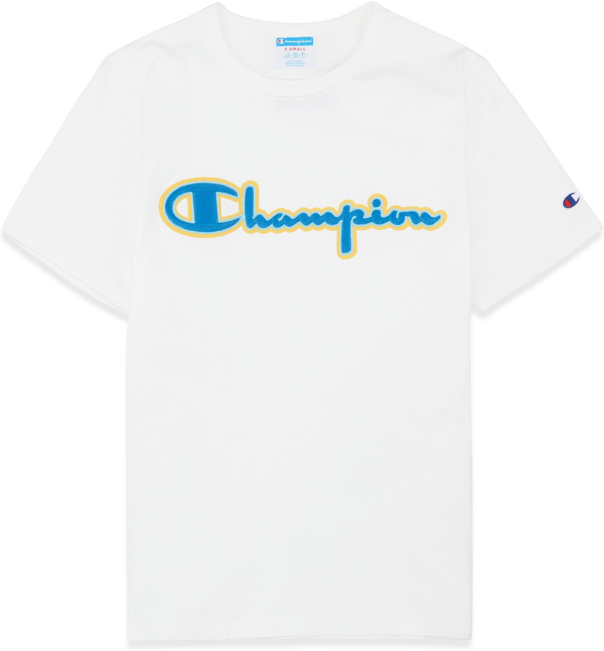 Champion: White Heritage Chainstitch Script T-Shirt - 1