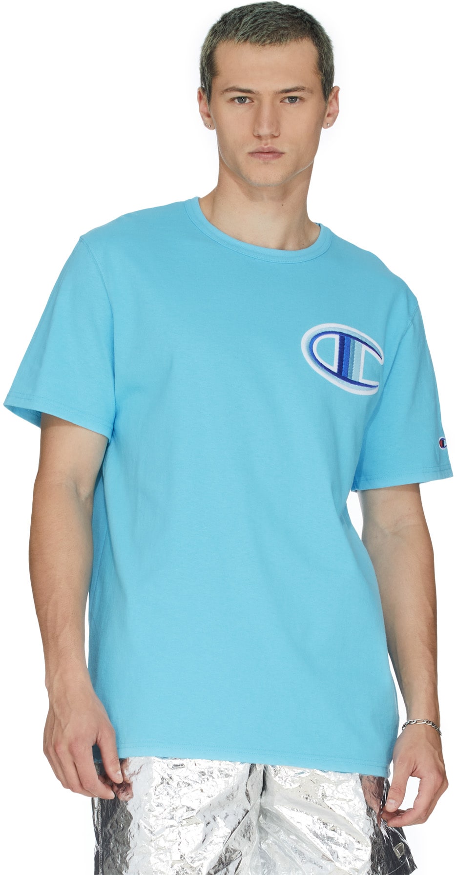 Champion: Blue Heritage Floss Stitch C T-Shirt - 3