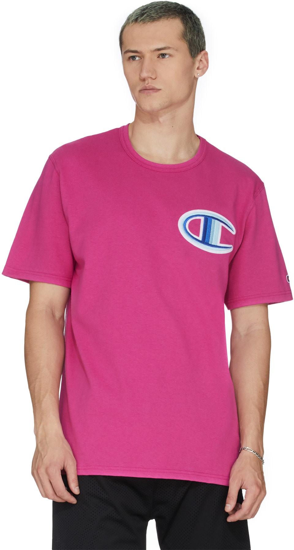 Champion: Pink Heritage Floss Stitch C T-Shirt - 3