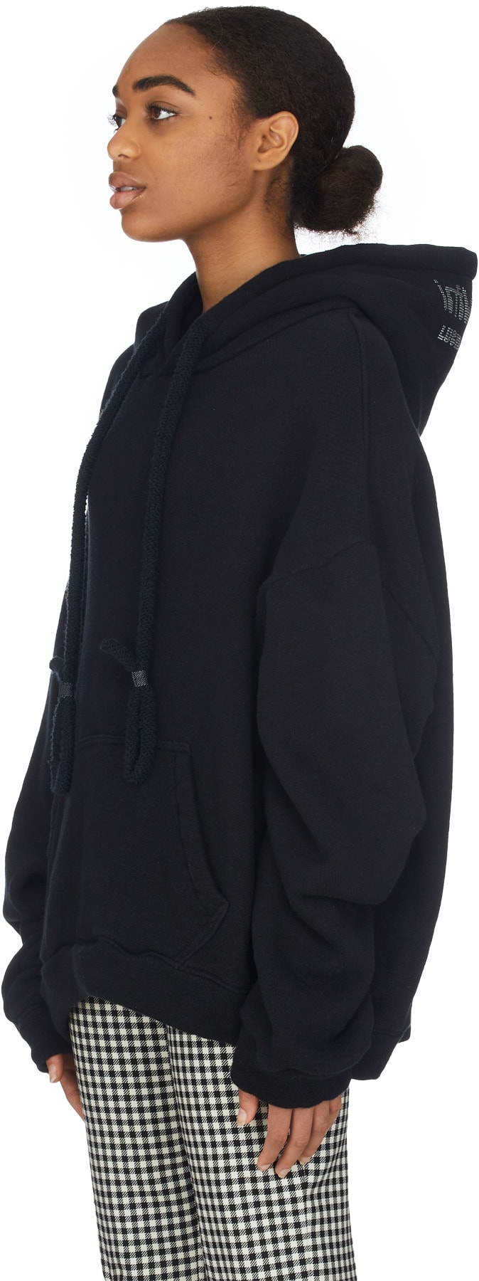 influenceu: Black Lucid Dreams Oversized Crystal Hoodie - 2