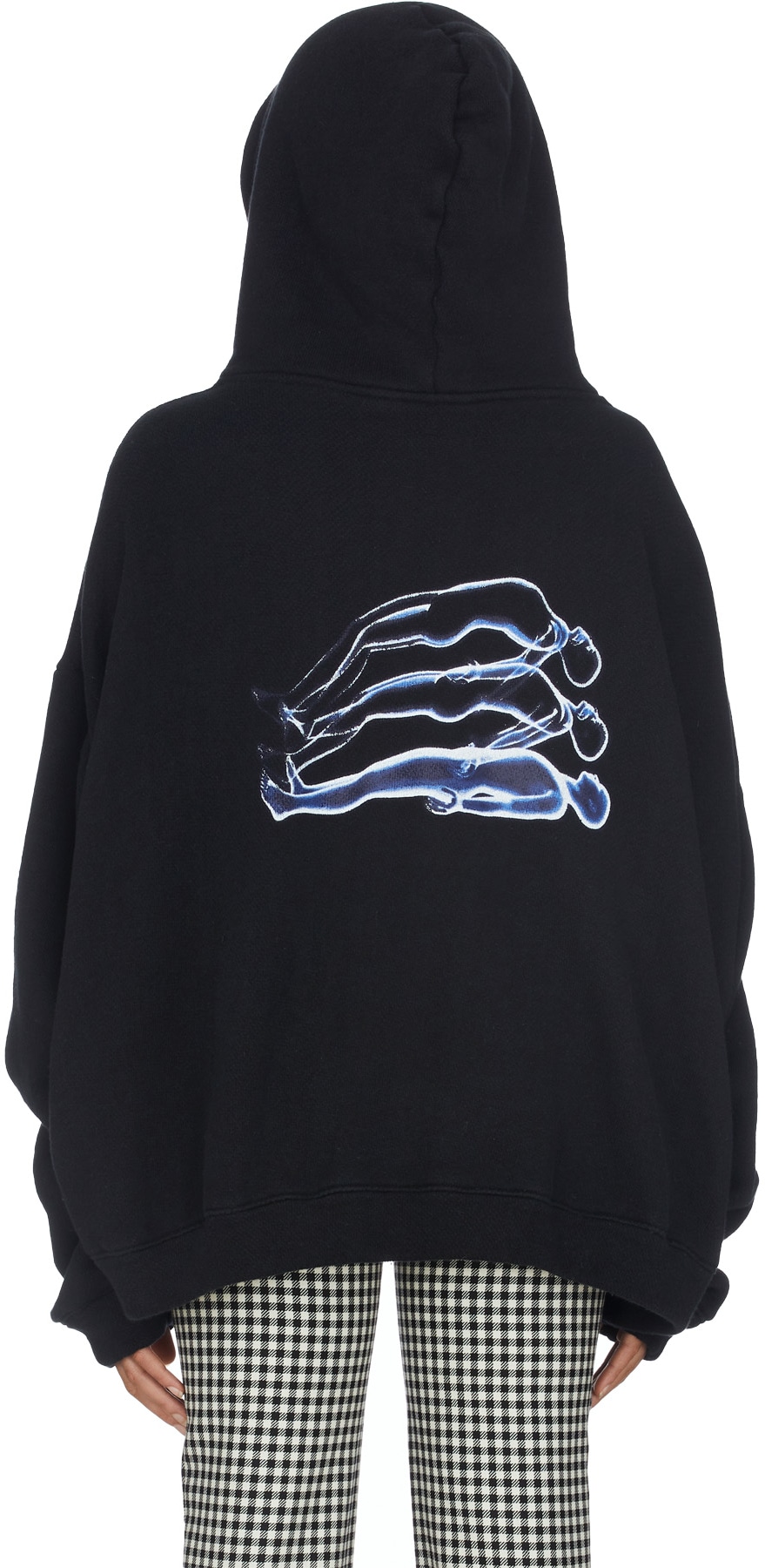 influenceu: Black Lucid Dreams Oversized Crystal Hoodie - 4