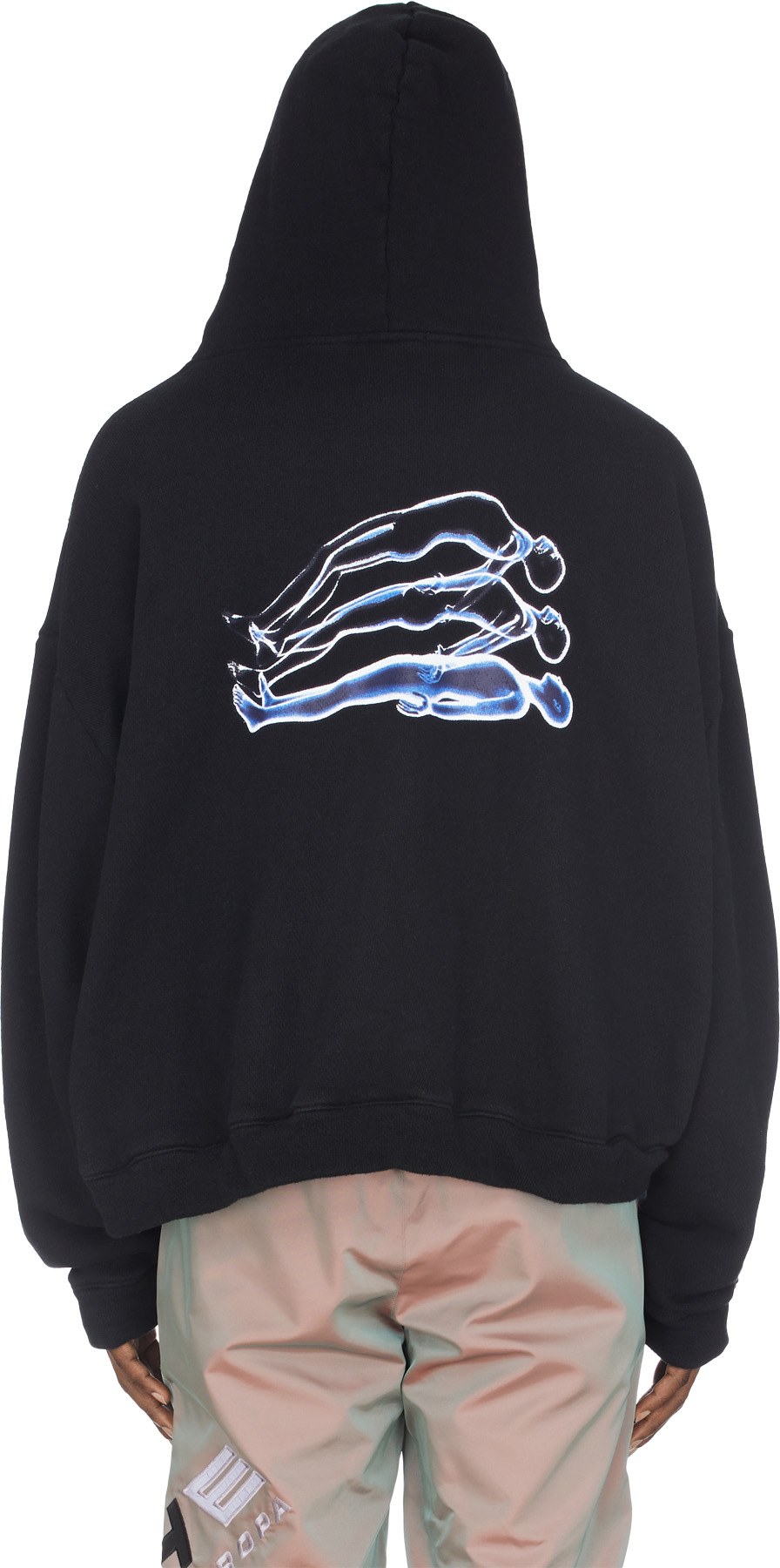 influenceu: Black Lucid Dreams Oversized Crystal Hoodie - 4