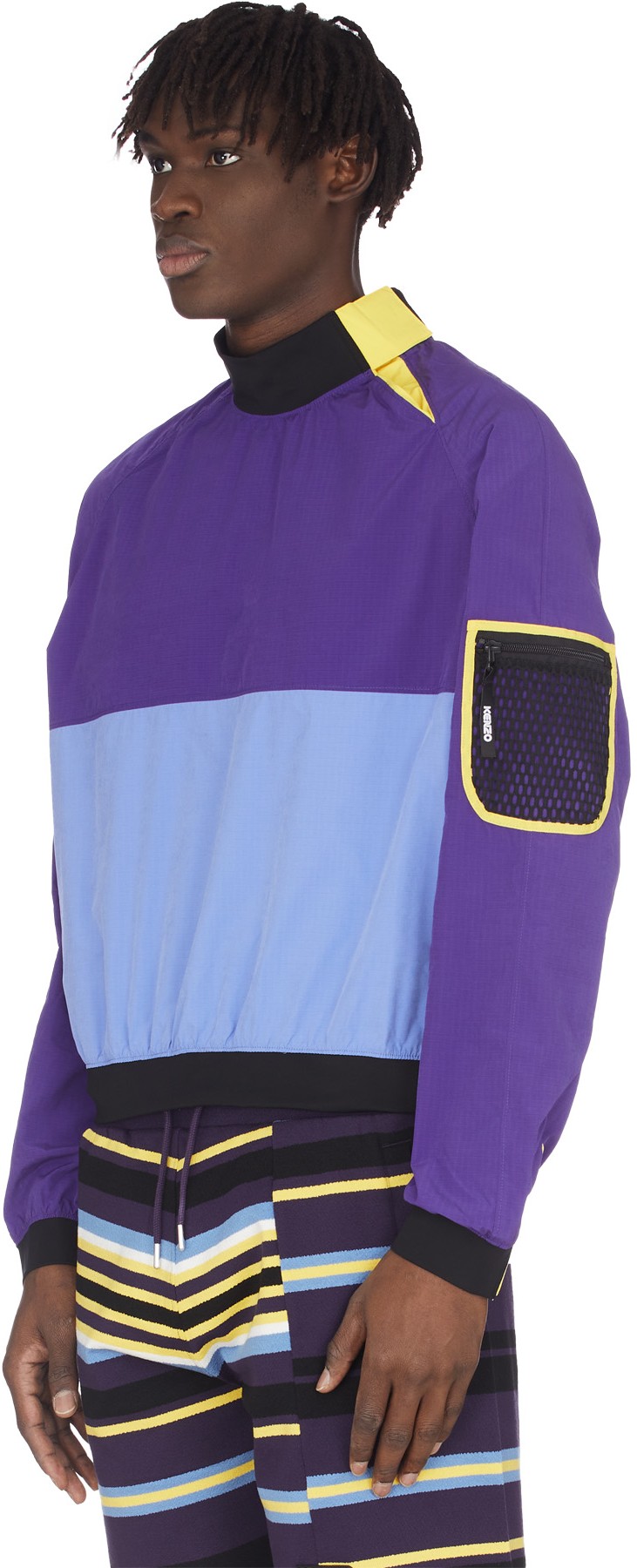 Kenzo: Purple Colorblock Pullover Sweater - 2