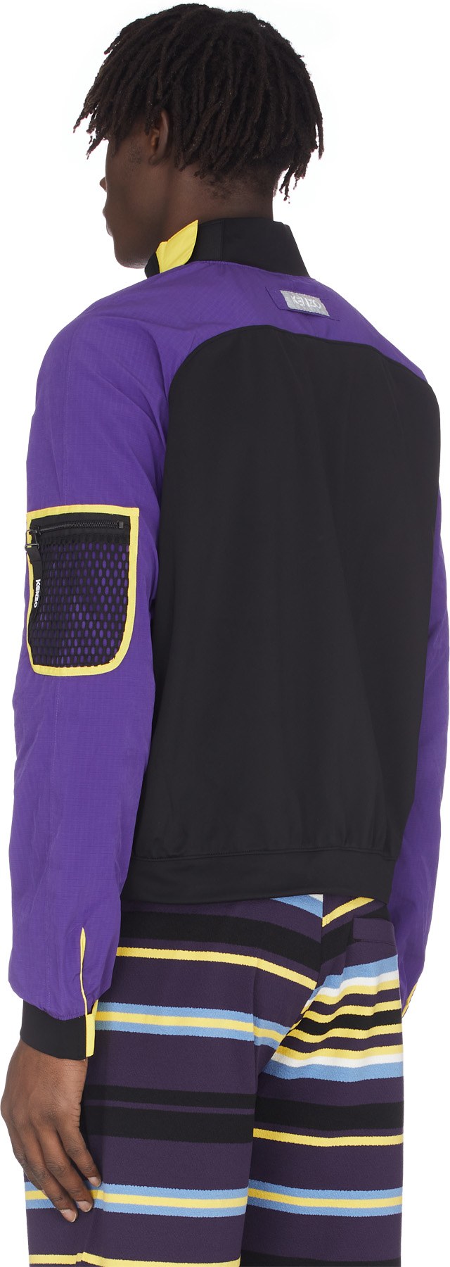Kenzo: Purple Colorblock Pullover Sweater - 3