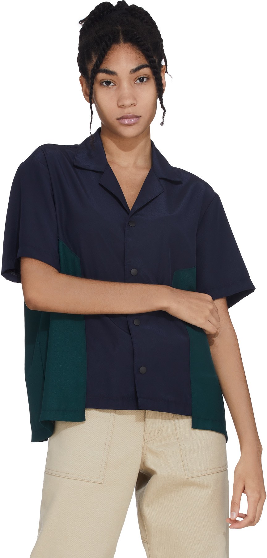 Malice Studios: Blue Satin Paradise Button Up Shirt - 4