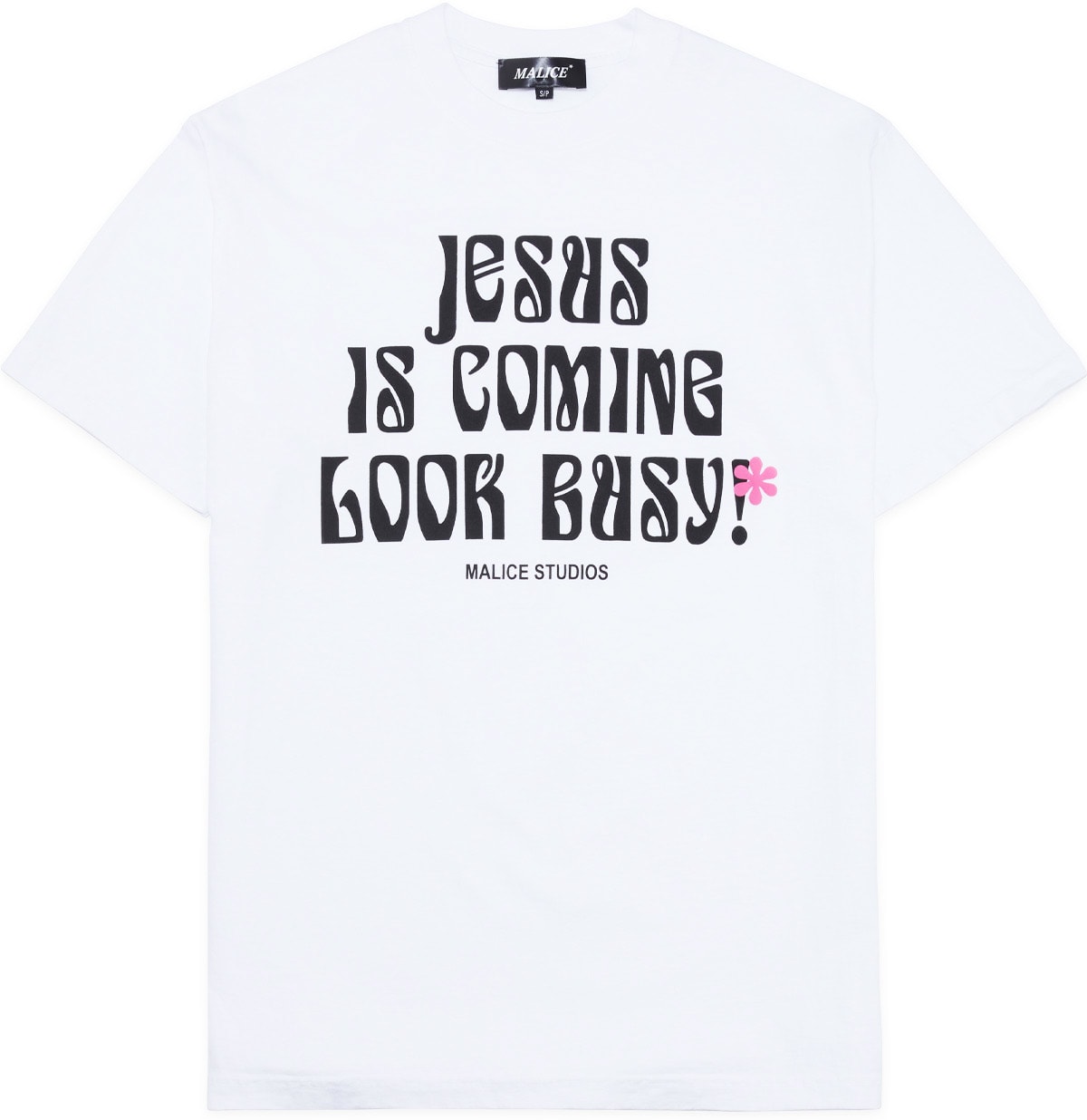 Malice Studios: Blanc T-Shirt Jesus is Coming Blanc - 1