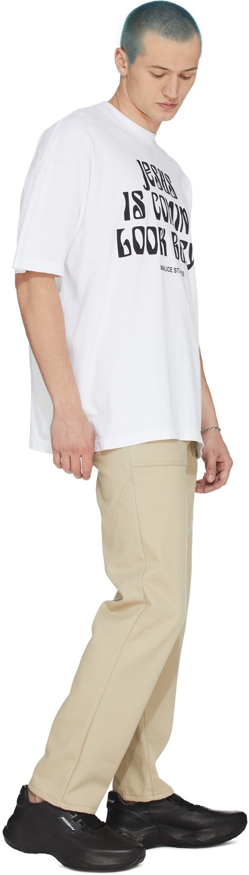 Malice Studios: Blanc T-Shirt Jesus is Coming Blanc - 4